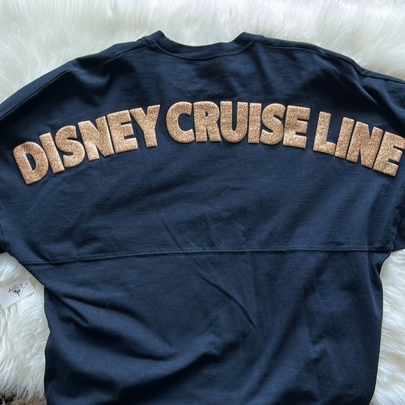 🆕 Disney Cruiseline Jersey Gold Glitter Puffed Graphics Size M - Picture 8 of 13